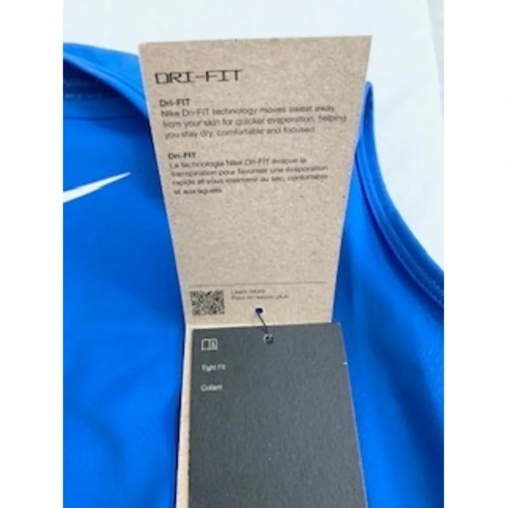 Nike Pro Dri-FIT Womens XS Blue Cropped Tank Top Training FZ3615-407 NWT